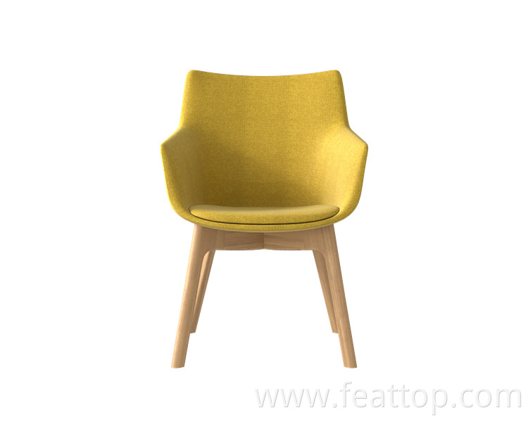 Simple Design Common Office Lounge Chair Living Wooden Legs Short Lounge Chair